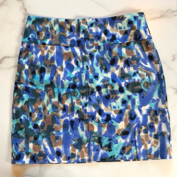 Ann Taylor Painterly Artsy Watercolor Skirt - Picture 2 of 8